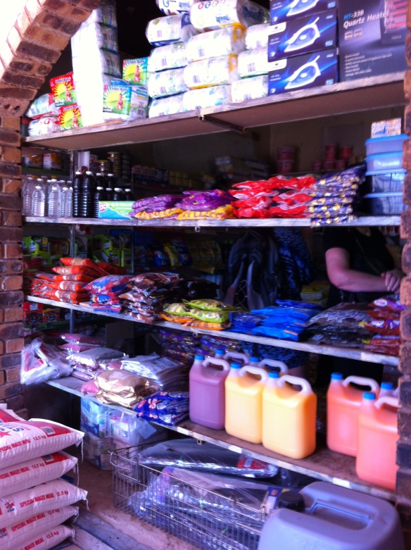 Inside the local shop in the village
